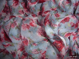 Scarf ruffle chiffon blue
