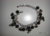 Black and silver charm bracelet