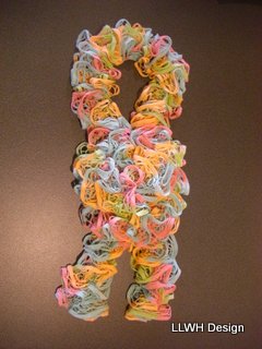 Scarf ruffle mesh knit pastel blend