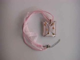 Pink square glass pendant