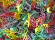 Scarf ruffle mesh knit bright blend
