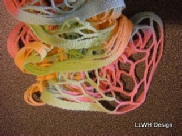 Scarf ruffle mesh knit detail pastel blend