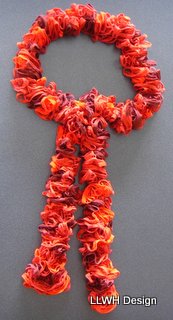 Scarf mesh knit red mix