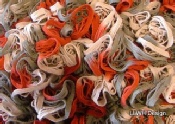Scarf ruffle mesh knit rust blend