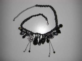 Black multi charm necklace