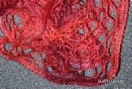 Scarf metallic edge mesh detail red blend