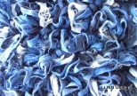 Scarf mesh knit blue mix