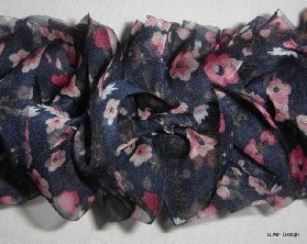 Scarf ruffle chiffon navy