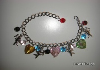 Multi coloured heart charm bracelet
