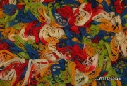 Scarf ruffle mesh knit harlequin blend