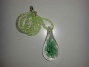 Green flower glass pendant