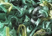 Scarf ruffle mesh knit green blend