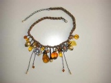 Amber multi charm necklace