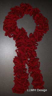 Scarf bobble mesh cherry red
