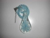 Blue flower glass pendant