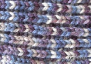 Scarf brioche knit purple blue blend