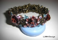 Pink and blue flowered bangle