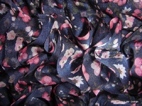 Scarf ruffle chiffon navy